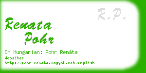 renata pohr business card